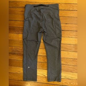 Lululemon cropped heather gray leggings